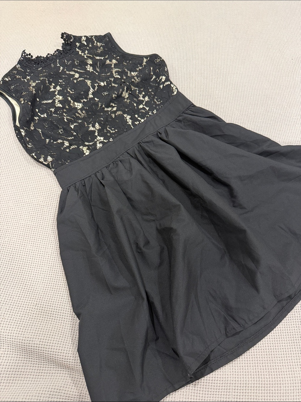 Fancyinn Black Lace-Top Maxi Dress